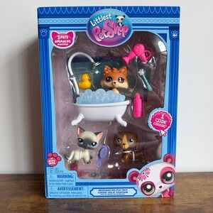 New Littlest Pet Shop LPS Grooming Spa Shorthair Dachshund Dog Pomeranian Set